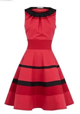 Red color block flare dress size S M L !!!