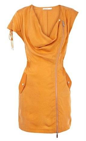 Karen Millen design NEW COLLECTION orange purple carrier cocktail front zip dress  FREE SHIPPING!!