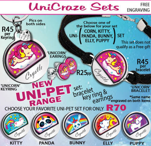 Cute New Unicorn Keyring + Free Engraving