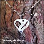 ELEGANT HEART PENDANT ON CHAIN + FREE ENGRAVING (SA6E2)