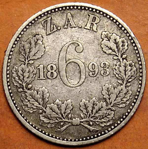 WOW!! 1893 ZAR 6-PENCE - SCARCE DATE AND VALUABLE