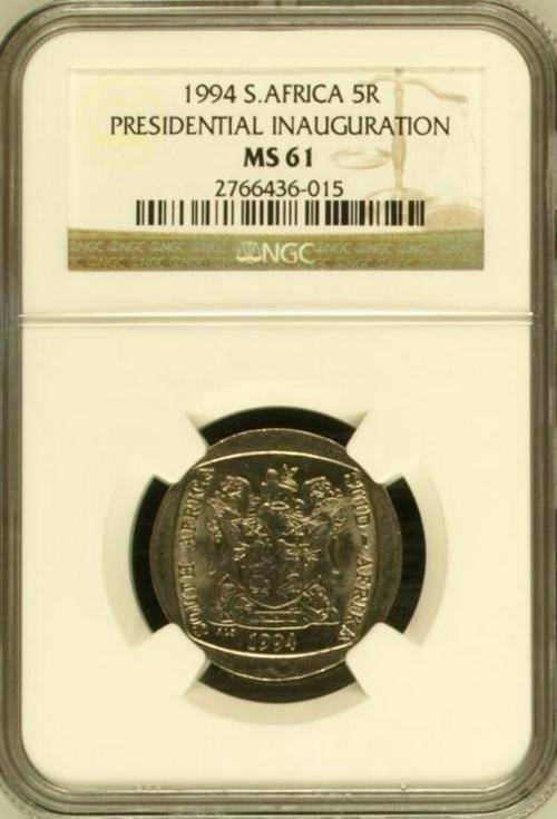 1994 Presidential Inauguration R5 Coin - NGC MS61
