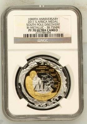 2011 1/4 Ounce Silver & Gold Crown "South Pole PF70 Ultra Cameo"