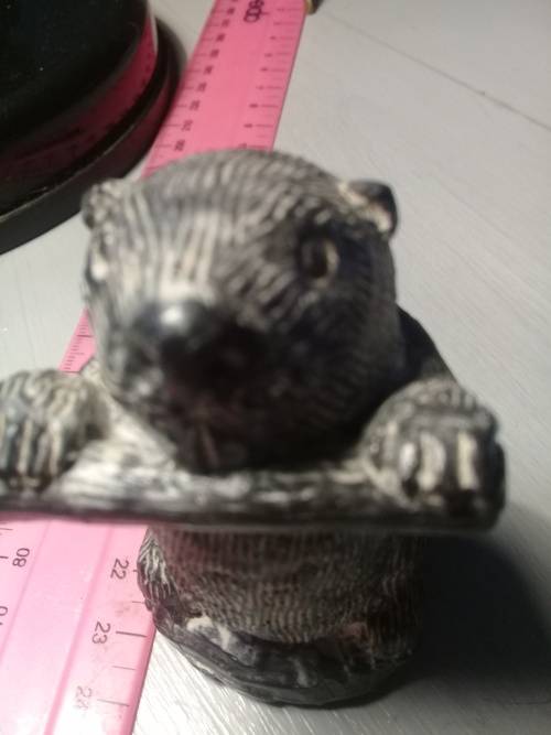 VINTAGE WOLF BEAVER STONE SCULPTURE (INUIT)