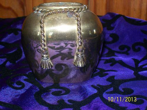 YELLOW COPPER CORDED VASE