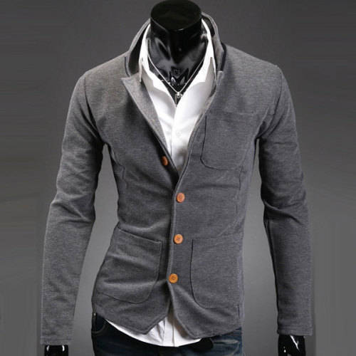 Men's Casual Dark Grey Coat