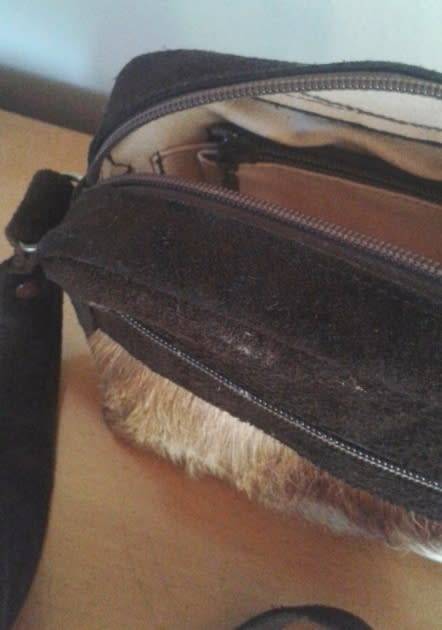 Vintage brown suede handbag