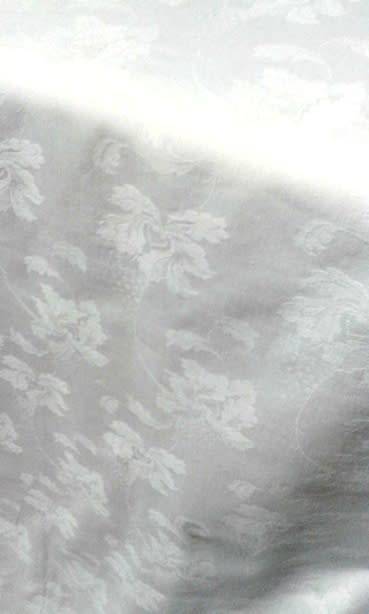 White vintage cotton Damask tablecloth