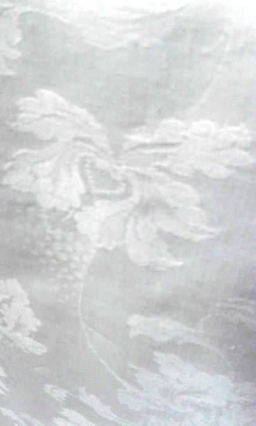 White vintage cotton Damask tablecloth