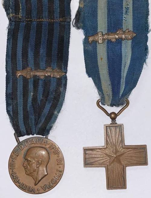 ITALIAN MERIT CROSS AND ETHIOPY AFRICA MEDAL