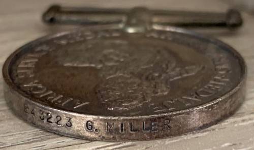 WW2 : L/CPL G MILLER (SET OF 4 ) NO 243223 WITH AN 8 CLASP