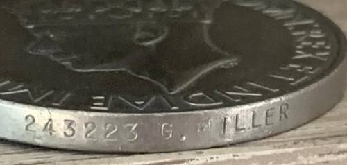 WW2 : L/CPL G MILLER (SET OF 4 ) NO 243223 WITH AN 8 CLASP