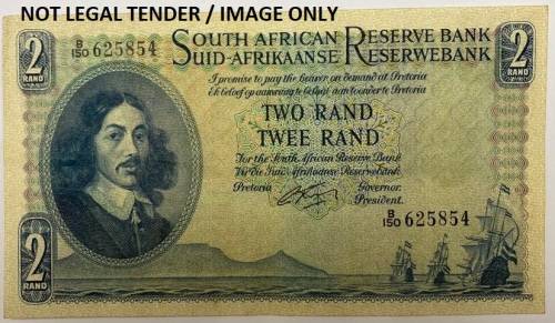 S.A. 2 Rand Note, B150/625854, First Issue, Signed Gov. G. Rissik.