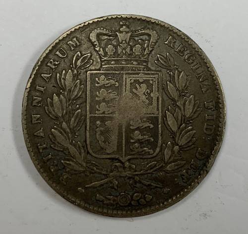 1844 Queen Victoria British Silver Jubilee Head Crown.