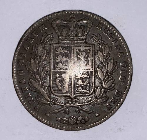 1844 Queen Victoria British Silver Jubilee Head Crown.