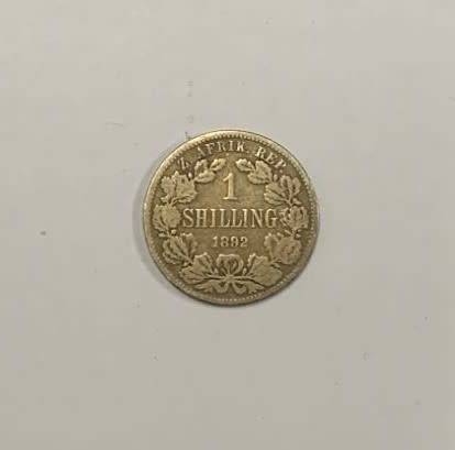 1892,  ZAR 1 Shilling, Silver.