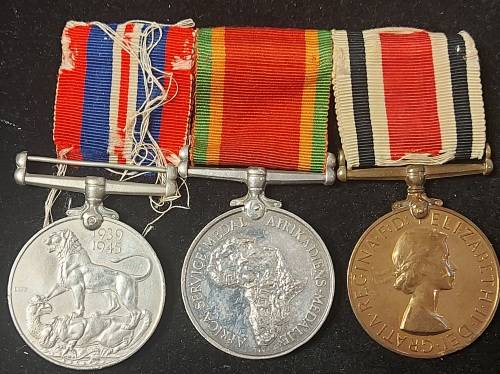 3 X WW2 MEDALS : 314116 B.D RAE