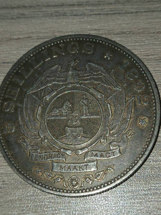 1 X 1892 SOUTH AFRICAN SINGLE SHAFT 5 SHILLING