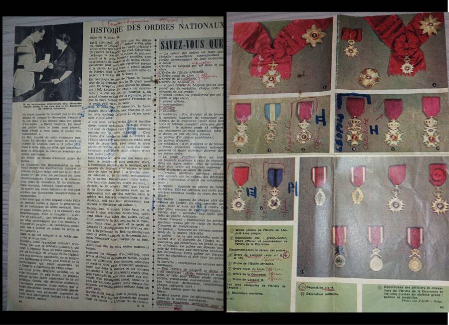 6 X BEAUTIFUL BELGIUM ROYAL ORDER OF LEOPOLD AND OTHER MEDALS WITH PERSONAL ITEMS