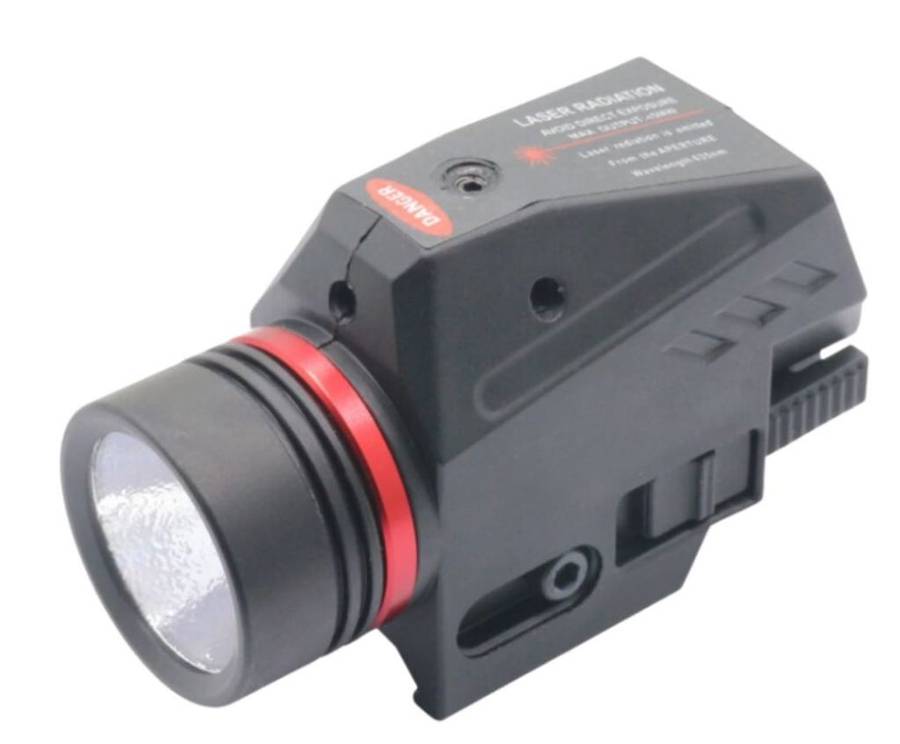 Tactical LED Flashlight Red Laser for 20MM Rail Mini Glock Pistol