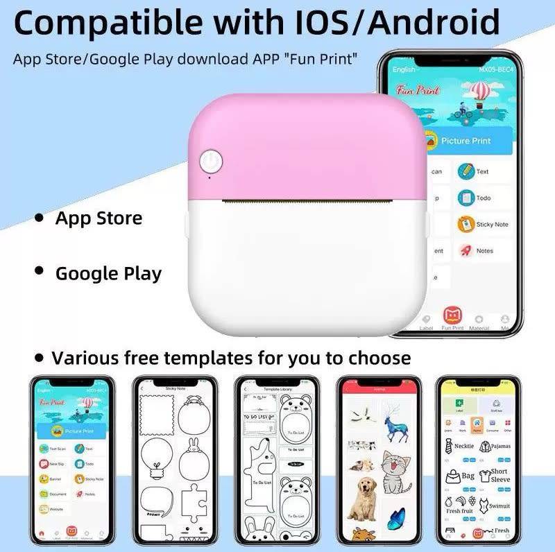 Globalstore Wireless Inkless Pocket Printer Label Printer