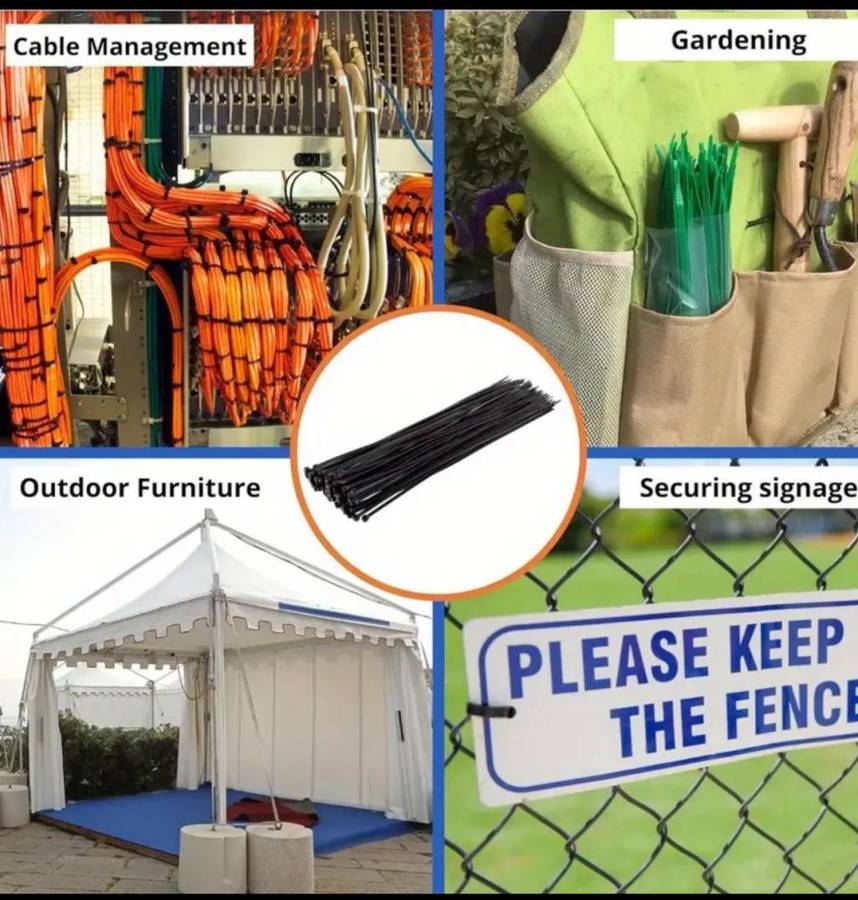 Plastic Cable Tie-3 X 150mm Pack of 50 Pieces Black