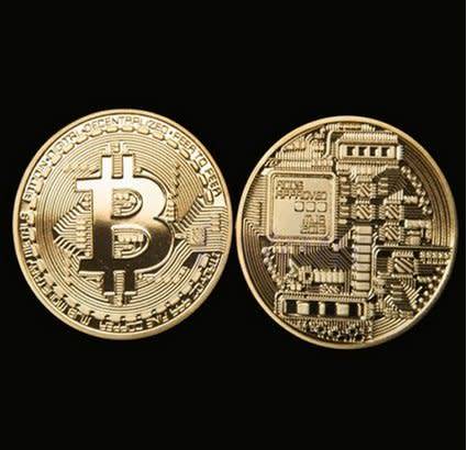 Gold plated Bitcoin Coin 1 Oz