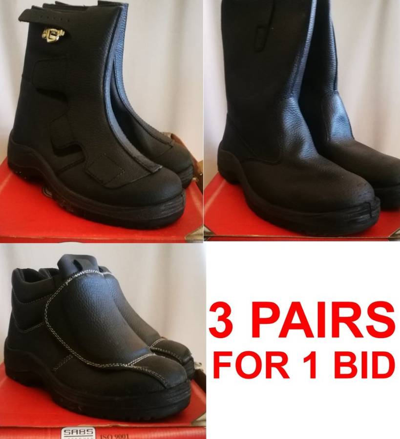 3 Pairs NEW Safety Boots Size 5 FOR ONE BID!