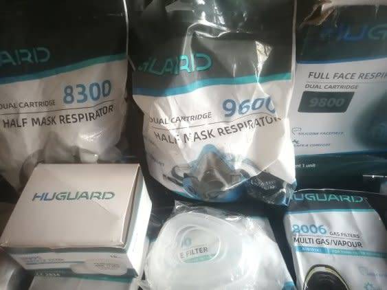 Large Lot Huguard Respirators and filters.  Value over R8000