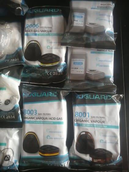 Large Lot Huguard Respirators and filters.  Value over R8000