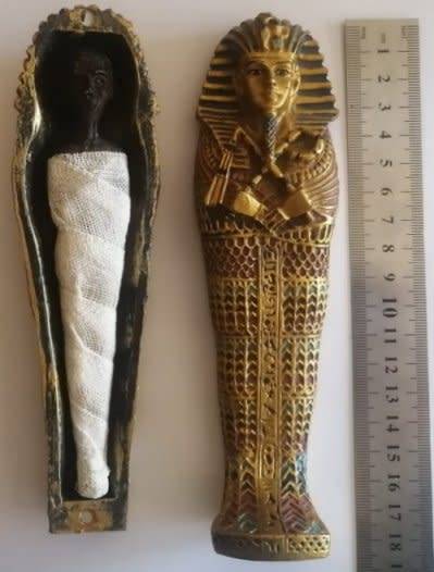 Egyptian Sarcophagus with Mummy inside