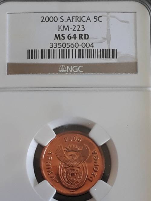 2000 5 Cent MS 64 RD - New Coat of Arms