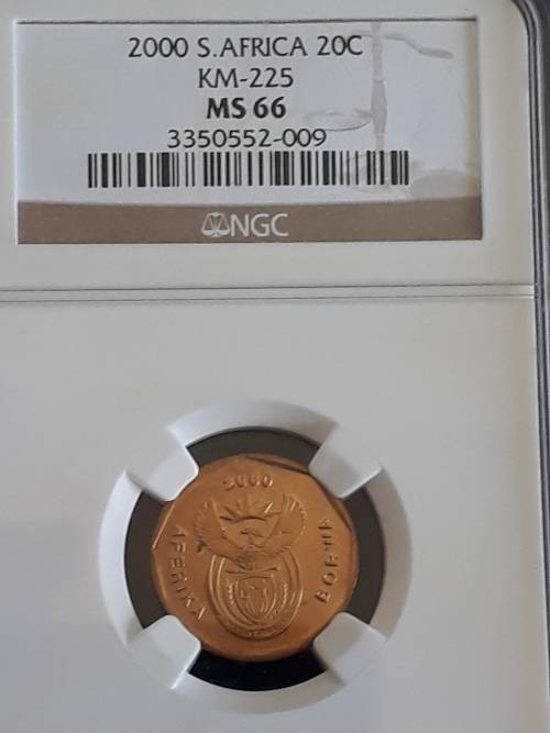 2000 20 Cent MS 66 - New Coat of Arms