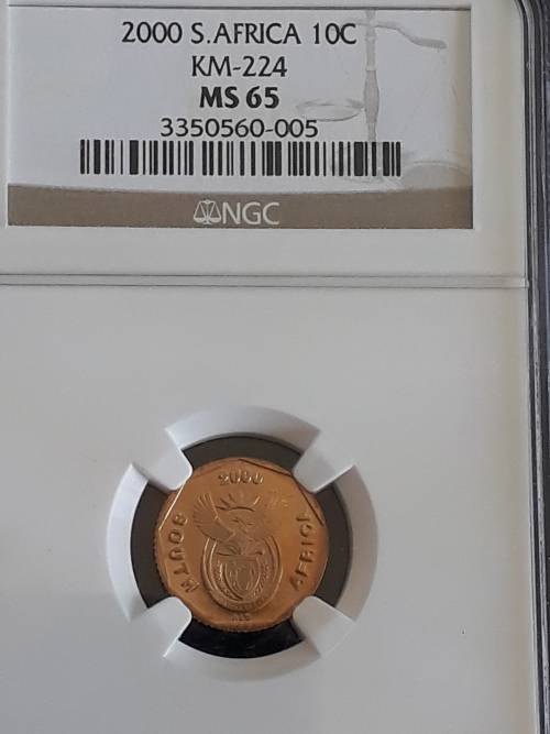2000 10 Cent MS 65 = New Coat of Arms