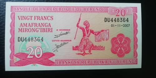 2007 Burundi 20 Francs