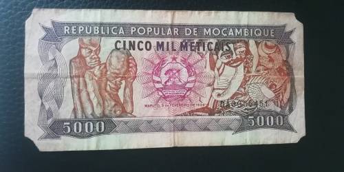 1989 Mozambique 5000 Meticais