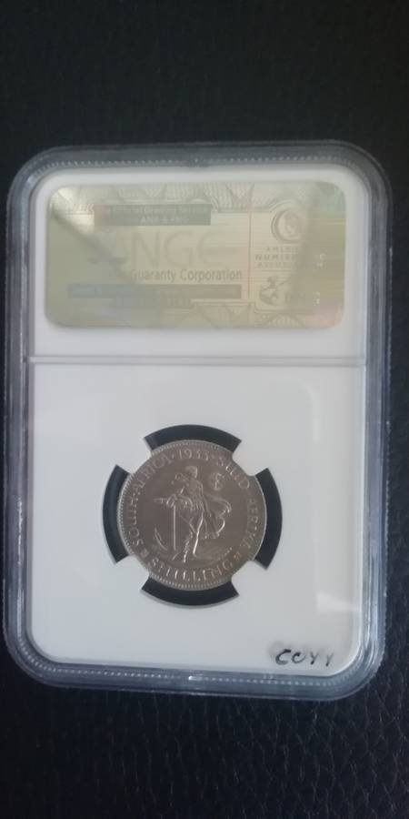 1933 Silver 1 Shilling NGC AU 58