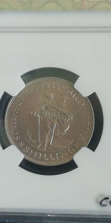 1933 Silver 1 Shilling NGC AU 58