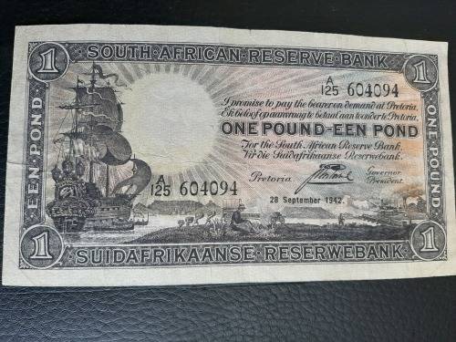 1942 One Pound Johannes Postmus
