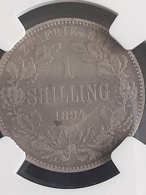 1894 ZAR 1 Shilling VF Details NGC