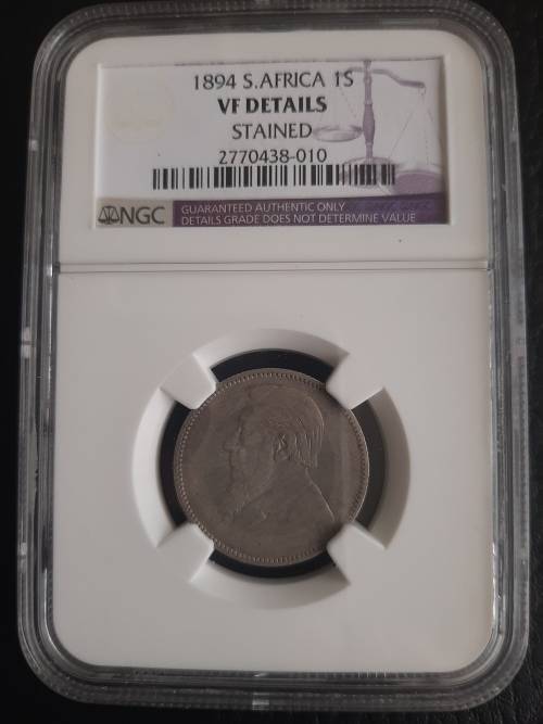 1894 ZAR 1 Shilling VF Details NGC
