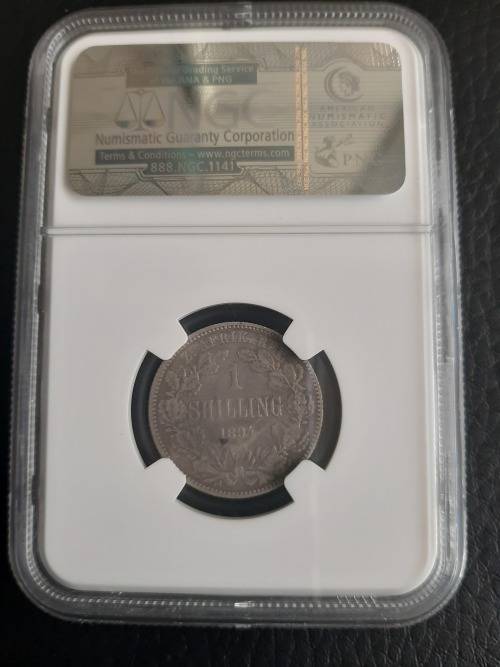 1894 ZAR 1 Shilling VF Details NGC