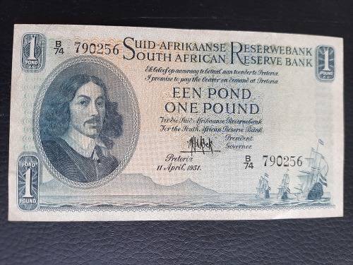 1951 One Pound Signed by M H de Kock