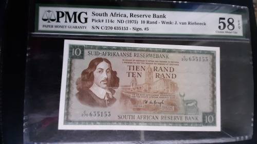 1975 R10 Signed by T W de Jongh - PMG 58
