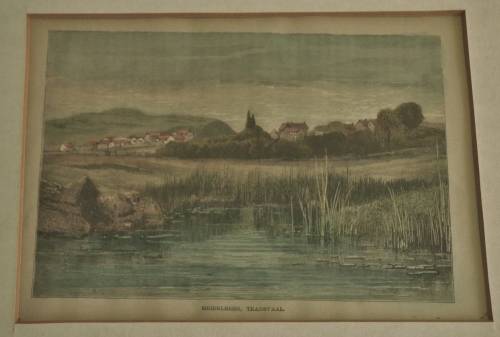 Antique steel plate engraving - Heidelberg, Transvaal