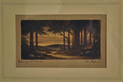 Vintage lithograph - Edge of the wood by H. Napier