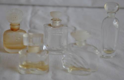 Lot of 9 miniature perfume bottles