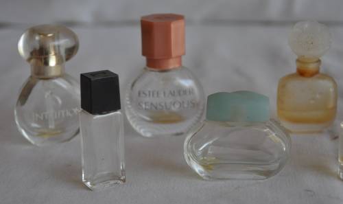 Lot of 9 miniature perfume bottles