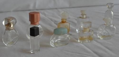 Lot of 9 miniature perfume bottles