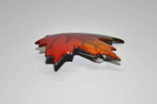 Vintage Enamel Over Copper Maple Leaf Brooch Pin by Canadian Designer a Gagnon c1960